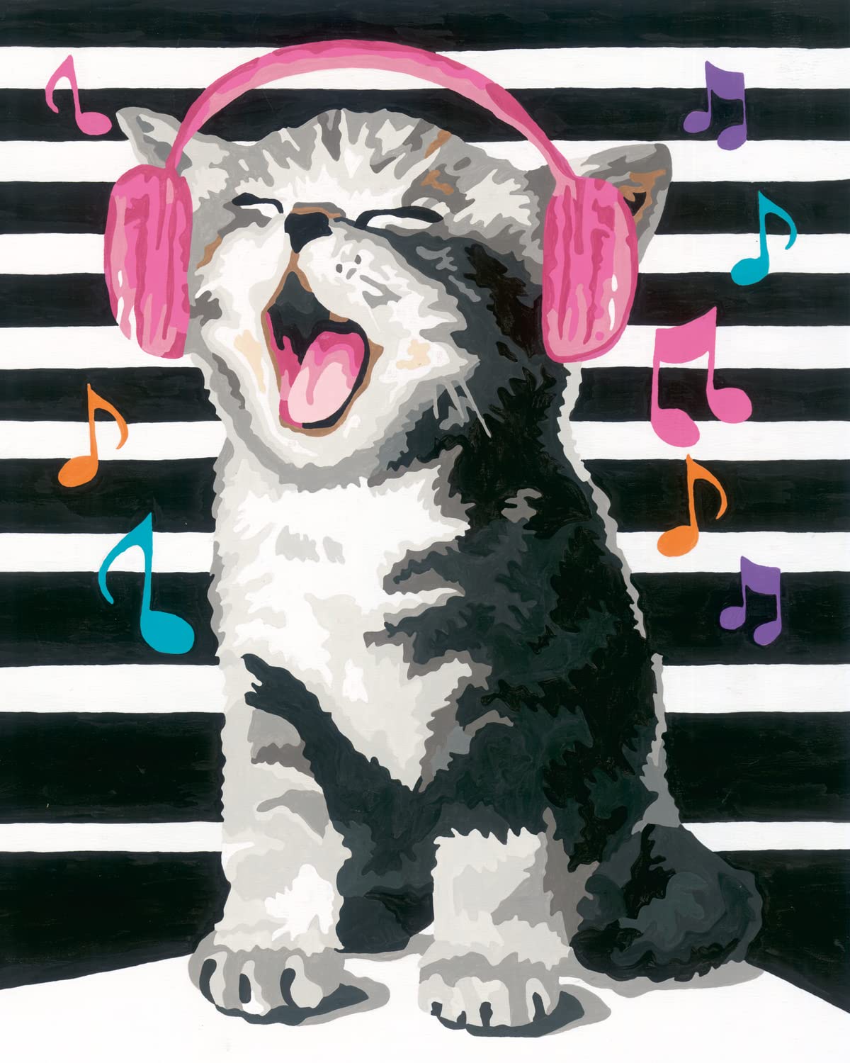 Ravensburger Singing Kitten Paint by Numbers Kit for Children - Painting Arts and Crafts for Kids Age 12 Years Up