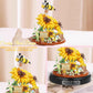 Plintone Sunflower And Bees Building Set For Adults, 548 Pcs Botanical Collection With Dust Cover, Sunflower Bonsai Blocks For W