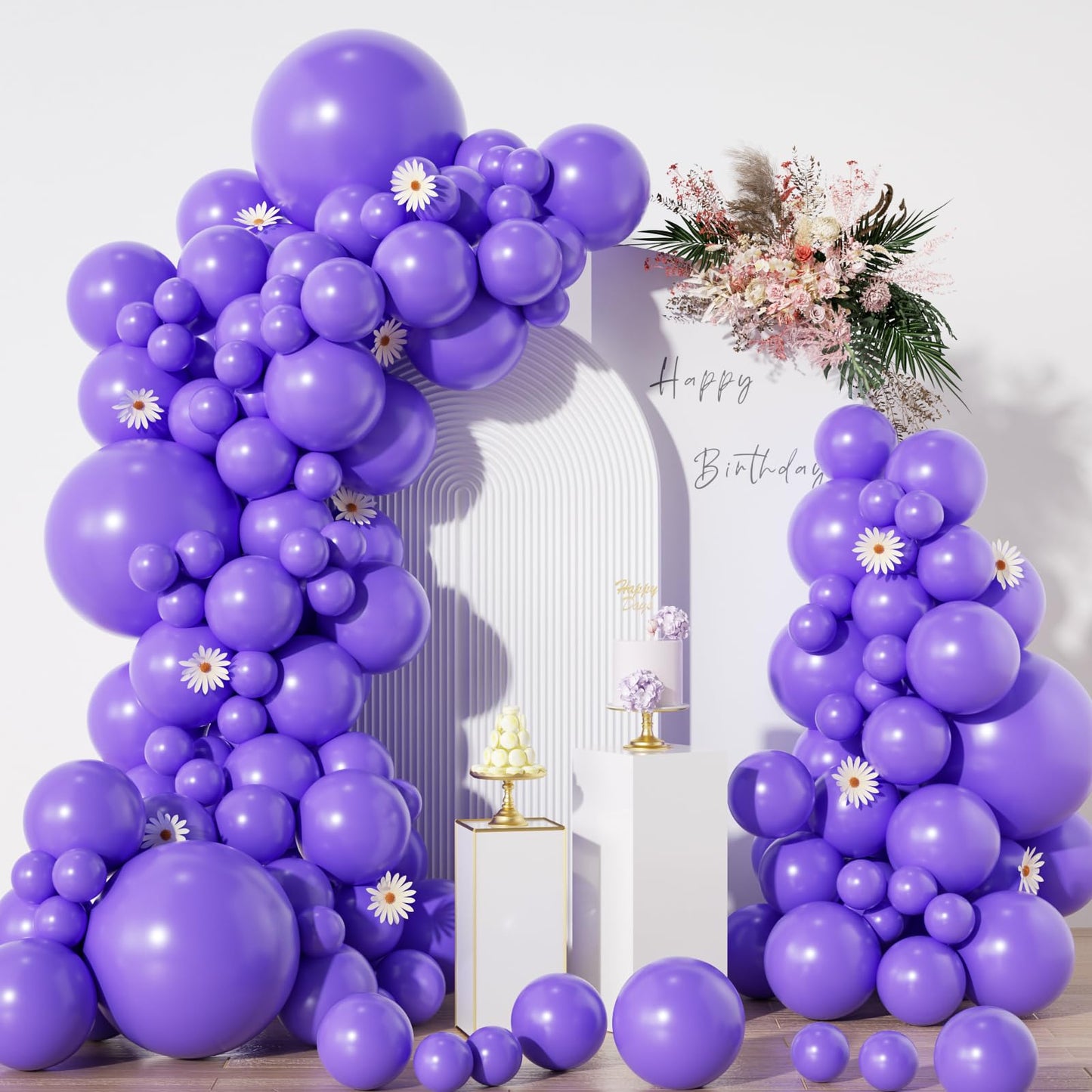 Purple Balloons In Different Sizes 5 10 12 18Inch-134Pcs Purple Balloons For Garland Arch