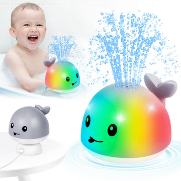 ?2025 Upgraded?Gigilli Baby Whale Bath Toy - Easy Charging Bath Toys For Kids Ages 1-3 Light Up Bath Fountain Toy 6-12-18 Months Toddlers Bathtub Toy Sprinkler Baby Easter Gifts Easter Basket Stuffers