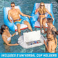 GoFloats Lazy Buoy Pool Lounge Chair - Large Blue Floating Chair with Cup Holders, Synthetic Material, Model LB-01