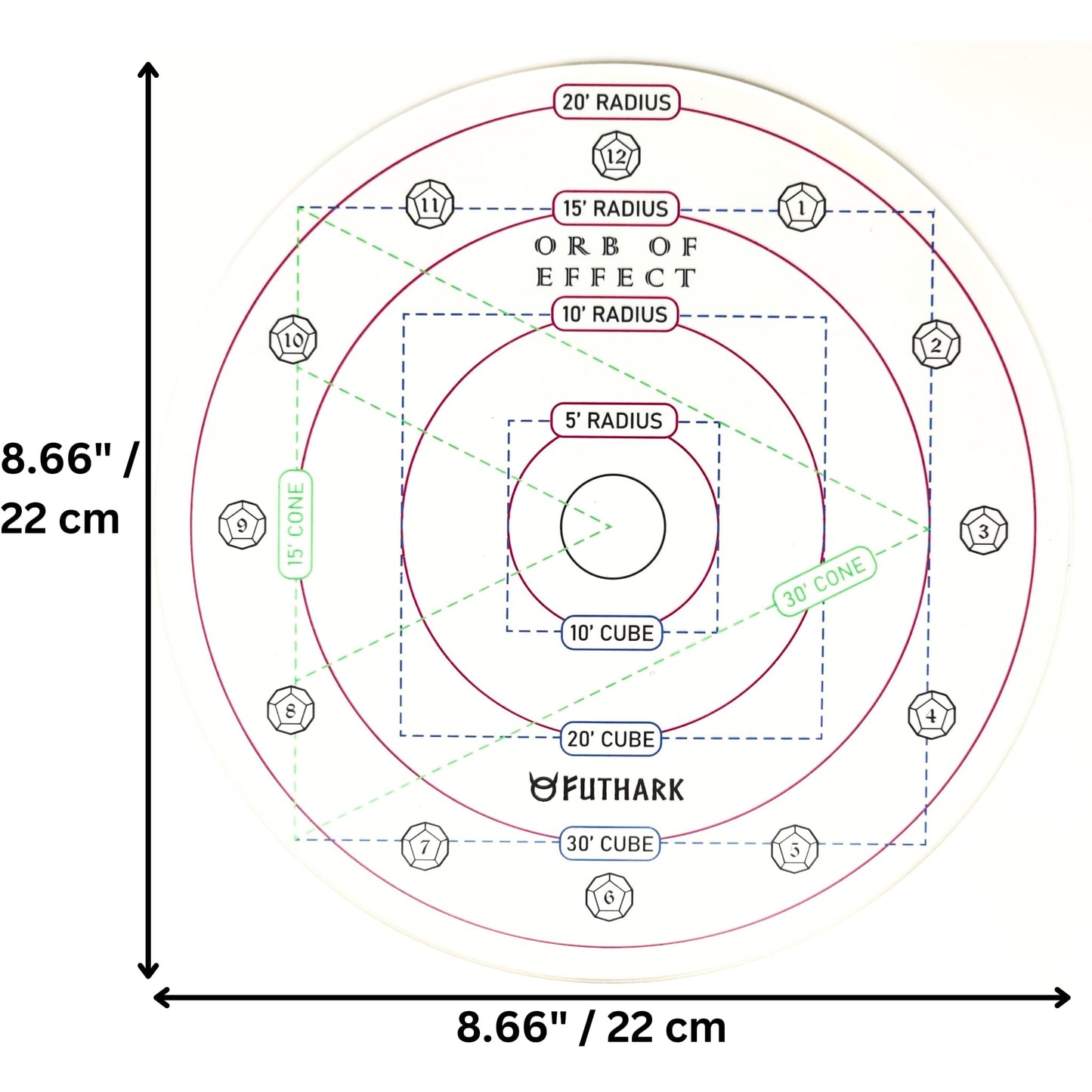 Futhark Dnd Spell Template Large To 30' Cube & 30' Cone, D&D Aoe Spell Template - Measure Area Of Effect Spell Template Dnd Acce