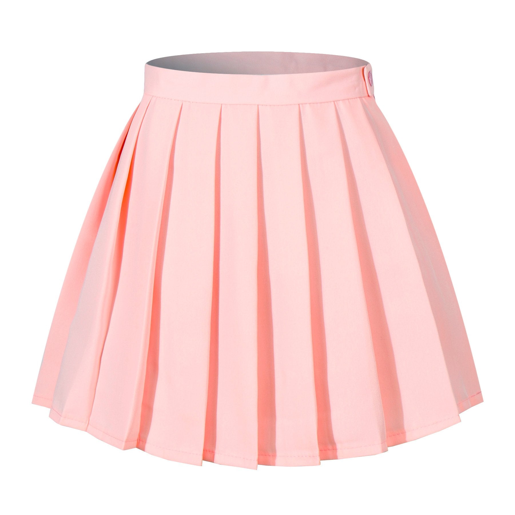 Beautifulfashionlife Womens Plus Size Solid Cute Short Mini Versatile Pleated Skirts(4Xl,Pink)