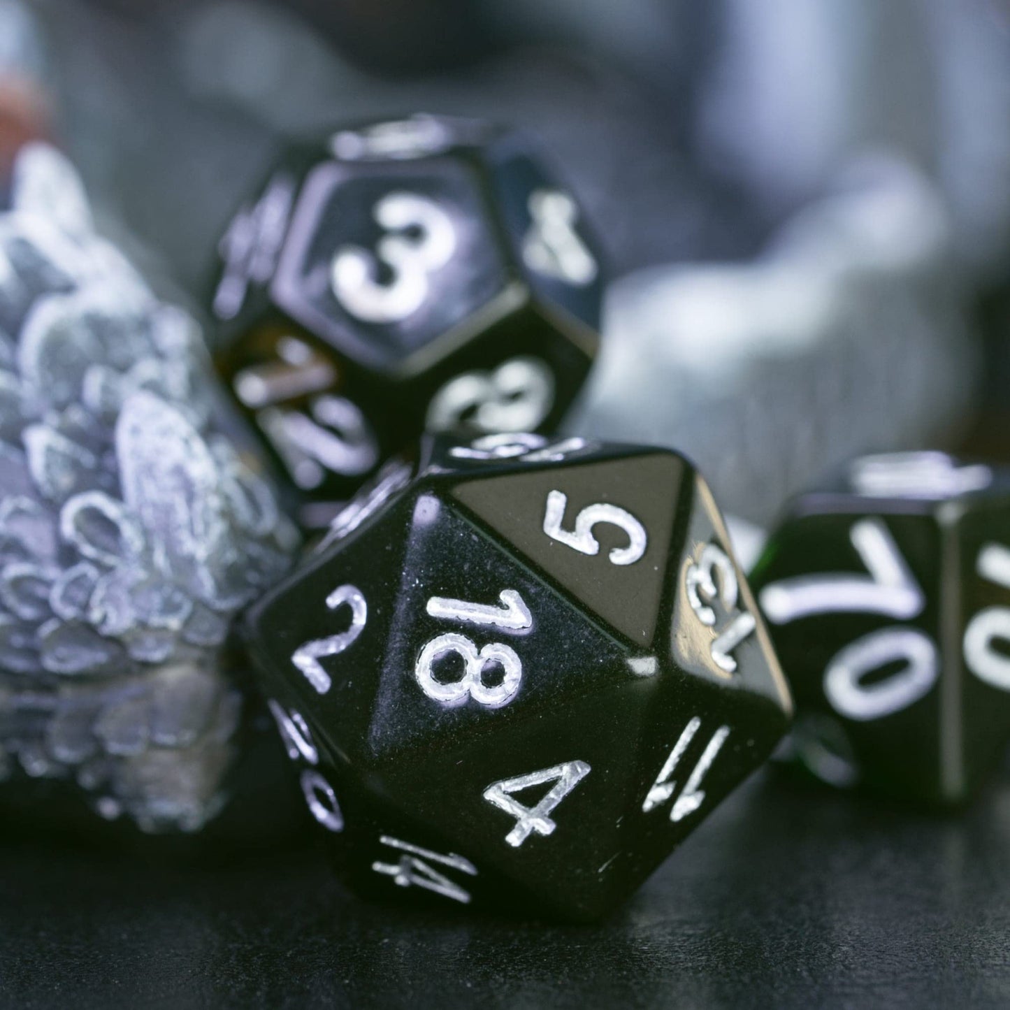 HDdais Polyhedral DND Dice Sets 7-Die D&D Dice for Dungeons and Dragons Pathfinder DND RPG MTG Table Gaming Dice (Dark Green)