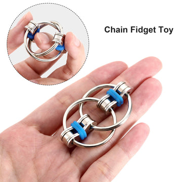 Gejoy 12 Pcs Bike Chain Fidget Toys Set Flippy Roller Chain Sensory Toy Handheld Ring For Adults And Teenagers In Learning Help Anxiety Relief For Adhd(4 Colors)