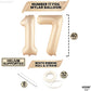 Katchon, Giant Beige Caramel 17 Balloon Numbers - 40 Inch | Happy 17Th Birthday Decorations, 17 Birthday Balloons | Number 17 Balloons For Happy Birthday Decorations | 17 Number Balloons