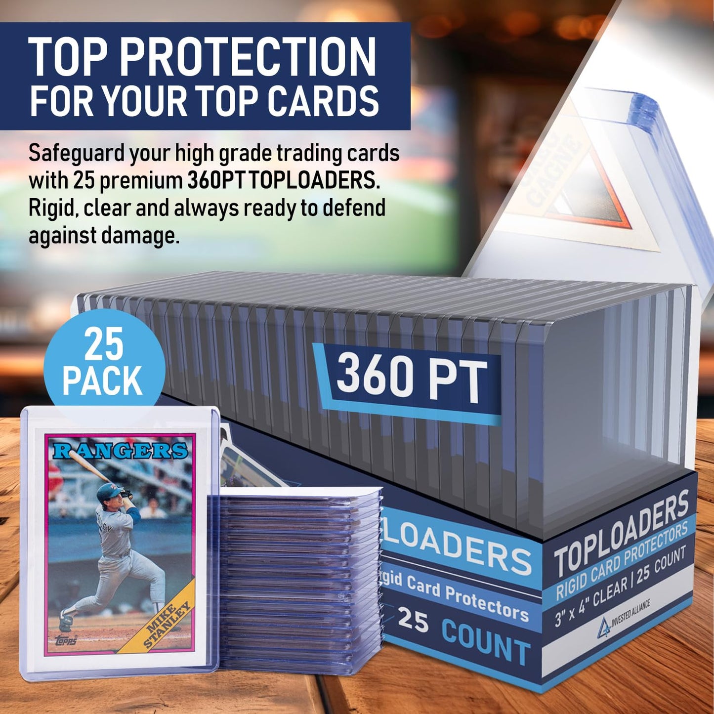 Premium Seamless 20Pt - 360Pt Thick Top Loaders For Cards | Top Loader Card Holder, Baseball Card Sleeves Hard Plastic, Hard Tra