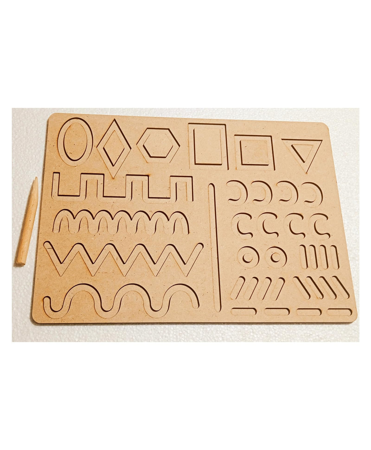 Fingo Brain Wooden Pattern Tracing Board  Brown