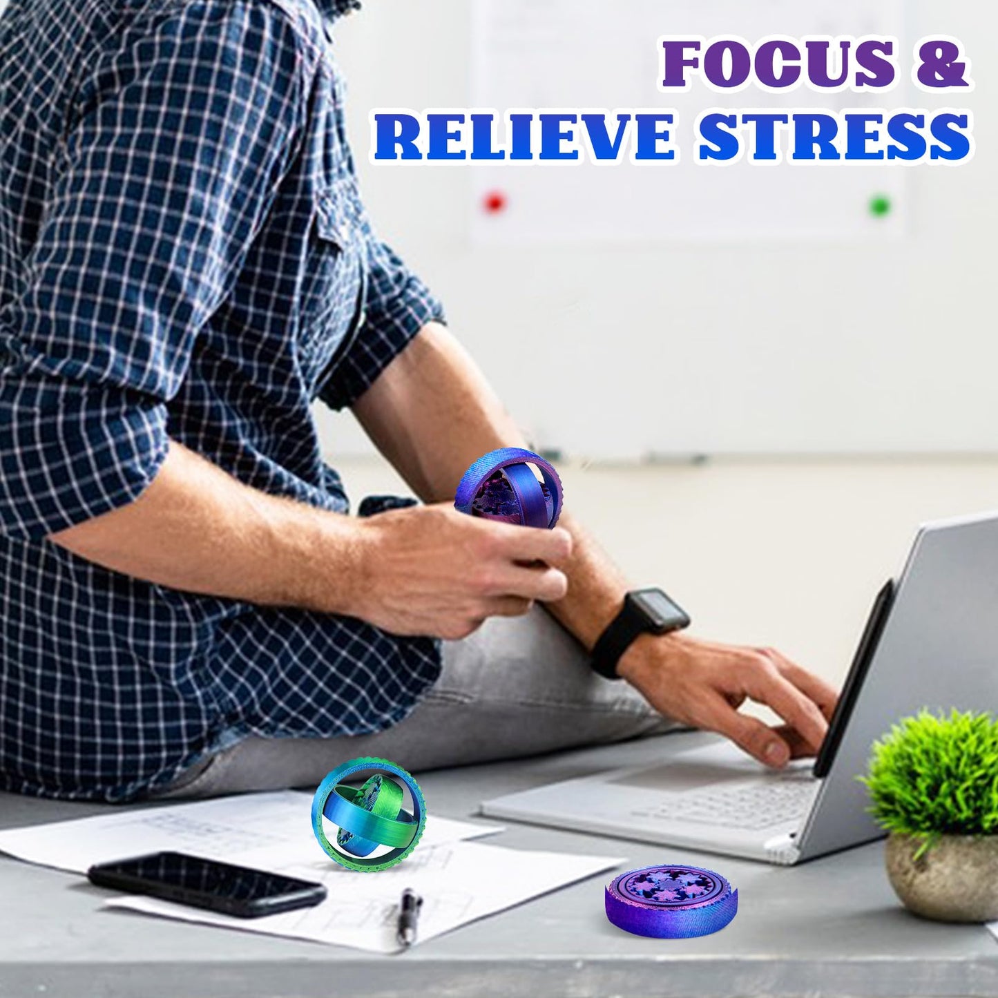 Fidget Spinners For Kids & Adults 2 Pack, 3D Printed Fidget Spinners Toy Adhd Autism Sensory Stress Relief Toys, Hand Fidget Spinner Toy Office Desk Toy, St. Patricks Easter Party Favors For Kids