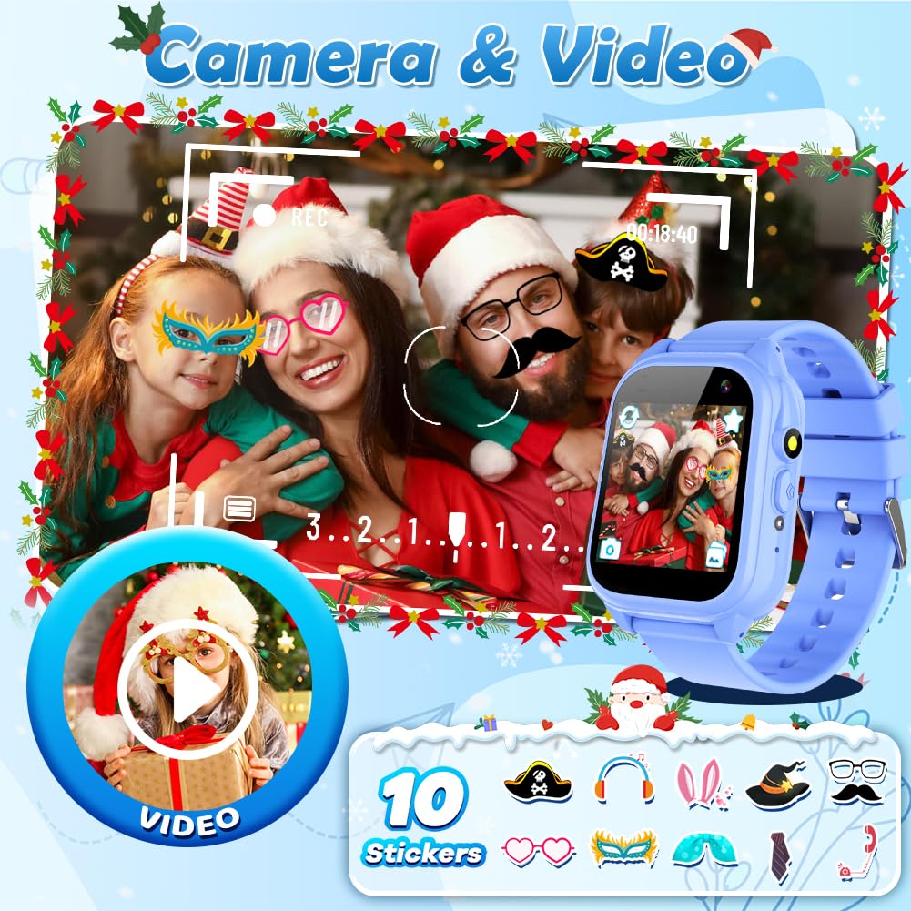 Waterproof Kids Smart Watch Electronic Learning Toys For 3-12 Years Old Boys Girls Toys With 26 Game Video Camera Pedometer Musi