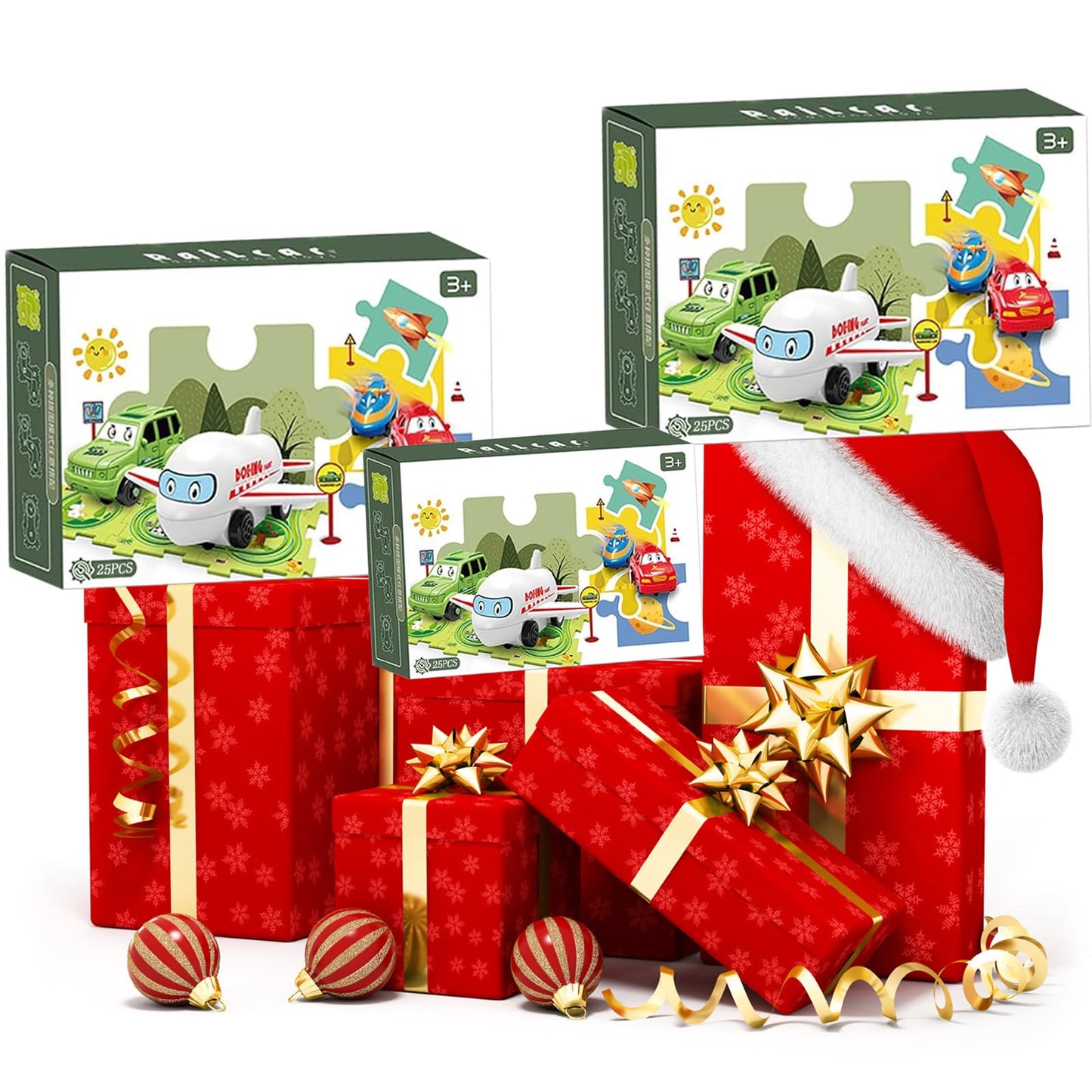 25Pcs Puzzle Racer Kids Car Track Set, Space Jigsaw Puzzle Racer Car Track Set Puzzle Track Car Play Set Preschool Gifts For Kid