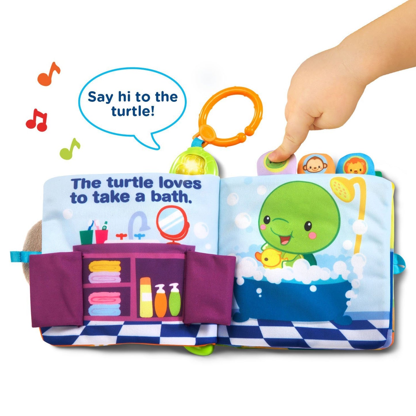 VTech Peek and Play Baby Book - Medium Plastic Toy - Green, Orange, Blue - Model 80-189300