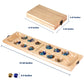 AMEROUS Wooden Mancala Board Game Set - Folding Design with 72+8 Multi Color Glass Stones - Portable Travel Game for Kids & Adults