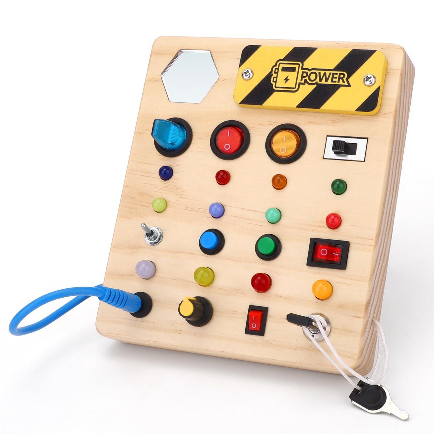 Wakeinsa Montessori Busy Board,Montessori Toys For 1-3 Years Old,Baby Sensory Board,Preschool Learning Activities,Wooden Toys For Toddler,Christmas & Birthday Gift For Boys & Girls