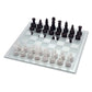 Avant-Garde Black Frosted Glass Chess Set With Mirror Board