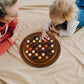 Medikaison 15.7 Inches Extra Large Solitaire Marble Game Set Wood With 36 Multicolors Natural Stone Marbles Pieces Adults Classi