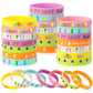 Junebrushs 42Pcs Easter Party Favors Silicone Bracelets Bunny Egg Carrot Chicks Flowers Rubber Wristbands Accessories For Easter Egg Fillers Gifts Basket Stuffers Accessories Party Decorations
