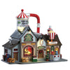 Lemax Bell's Gourmet Popcorn Factory Miniature Building, Porcelain, Multicolor, 9.53x11.65x5.91", Caddington Village Sights & Sounds
