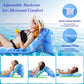 MoKo Inflatable Pool Floats mature-themed - Pool Floaties Lounger Floats Floating Chair Raft with Adjustable Backrest Cup Holders Water Floaty Lake Lounge Sun Tanning Float Beach Party  Blue Leaf