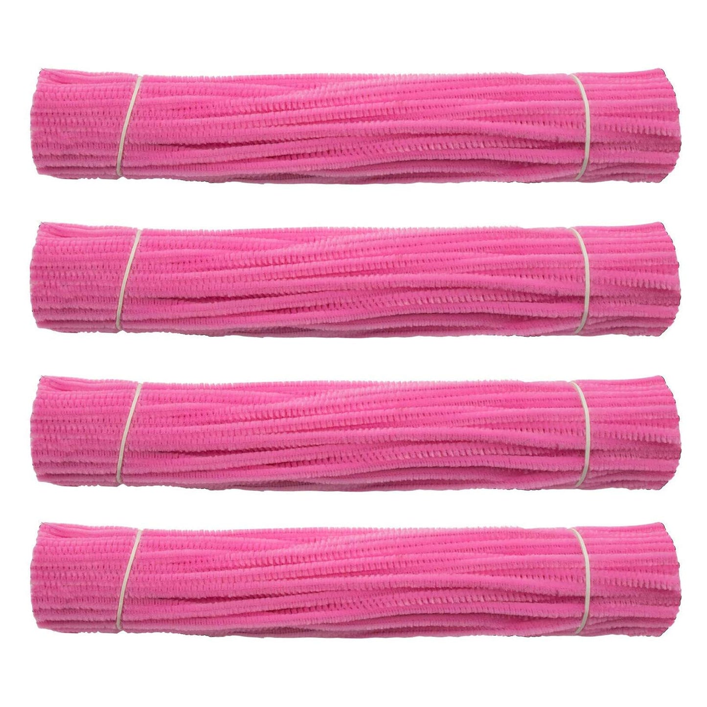 Waycreat 400 Pieces Pipe Cleaners Pink Chenille Stem for DIY Art Craft Decorations (6mm x 12 Inch)