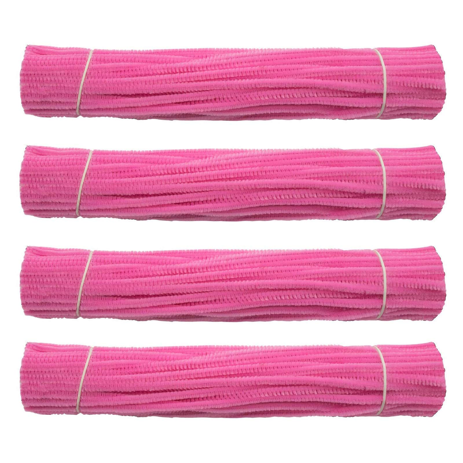 Waycreat 400 Pieces Pipe Cleaners Pink Chenille Stem for DIY Art Craft Decorations (6mm x 12 Inch)