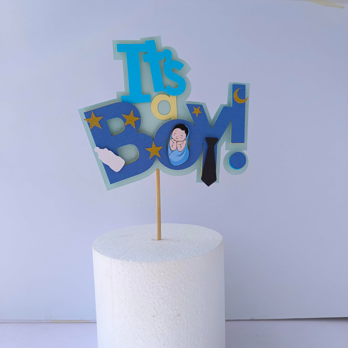 Sam Cute Land Handcrafted ItS A Boy Cake Topper