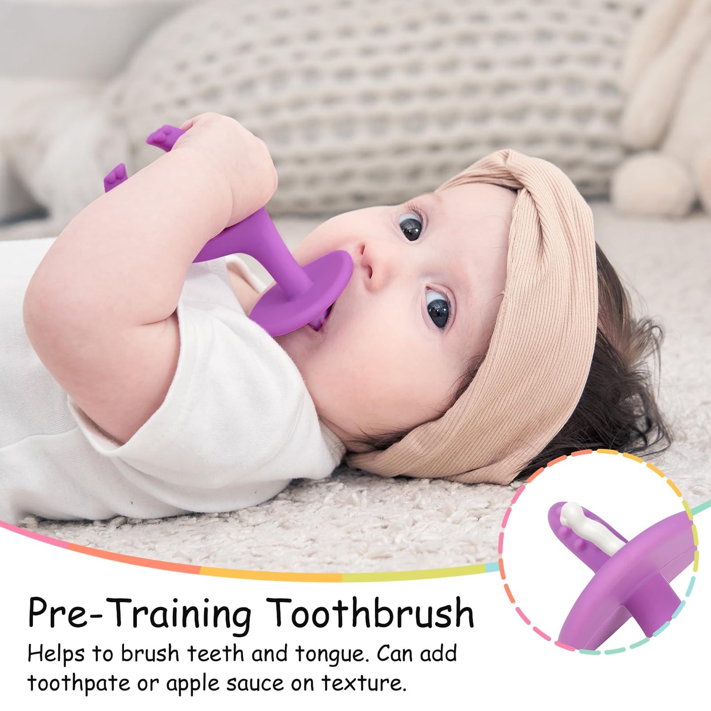 Mombella Baby Teething Toys For Babies 3 6 12 Months With Attachment To Clip On, Soft Silicone Teether Toys, 2 In 1 Elephant Tee