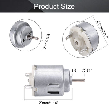 Fielect 5Pcs DC Motor 1.5-6V 5000-20000RPM Micro Electric Motor for RC Boat, DIY Car, Toys, and Hobbies