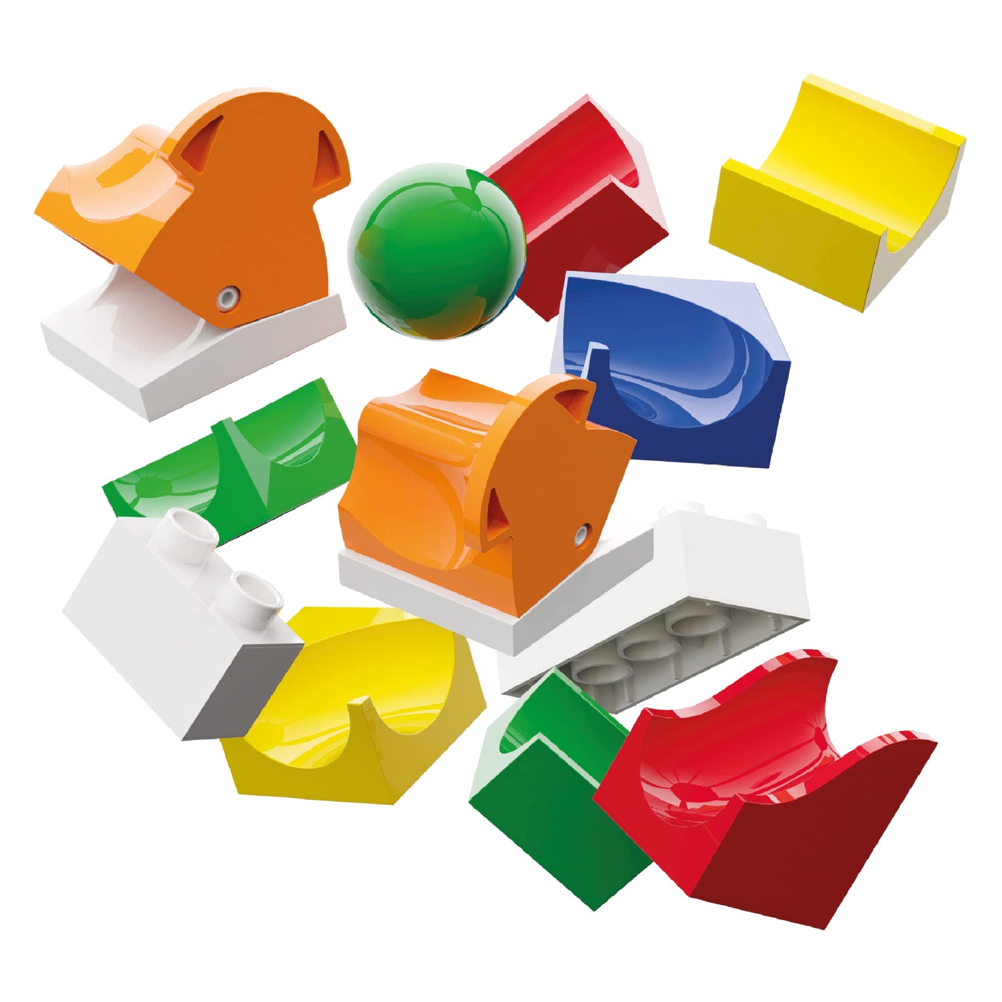 Hubelino Switch Action Set - The Original - 43 Piece Marble Run Set - Made In Germany