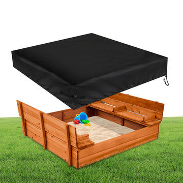 Fizentia Sand Box Cover,500D Waterproof Sandbox Cover,Heavy Duty Outdoor Cover Fits 50'' L X 50'' W Sand Box With Lid,Wooden Or