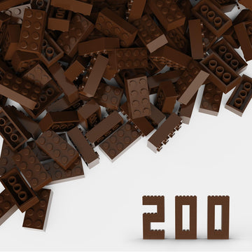 Webrick Classic Bulk Brick Block 2X4, 200 Piece Building Brick Brown, Compatible With Lego Parts And Pieces 3001, Creative Play