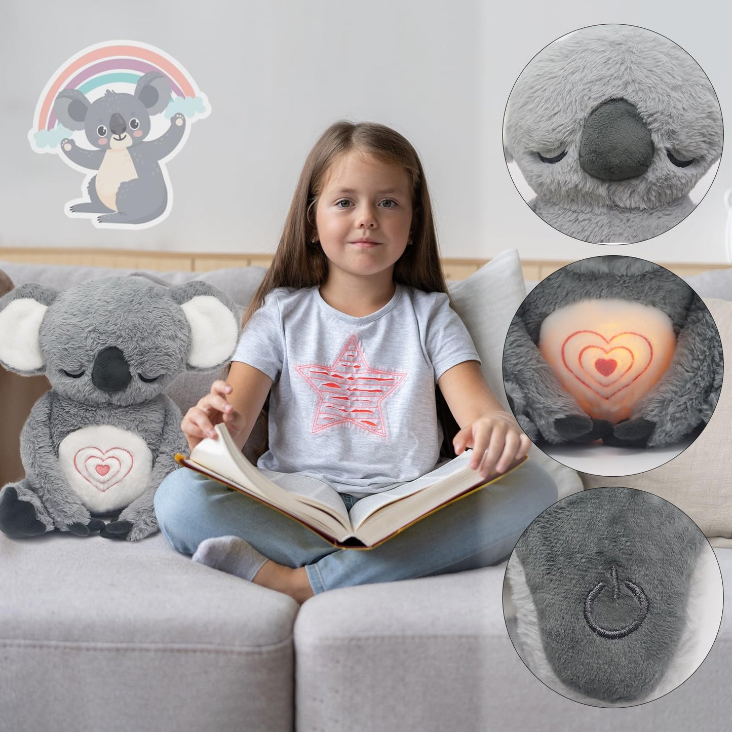 Quick Horse Anxiety Relief Koala Breathing Sleeping Otter Plush Stress Relief Stuffed Animal For Anxiety Sleepy Koala Arrily Cal