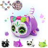 69-Pcs?Purple Sugar Skull Cat Plush + 60-Sticker - Ghost Cat Collection - 100% Embroidered Plushie - Cat Stuffed Animal Collecti