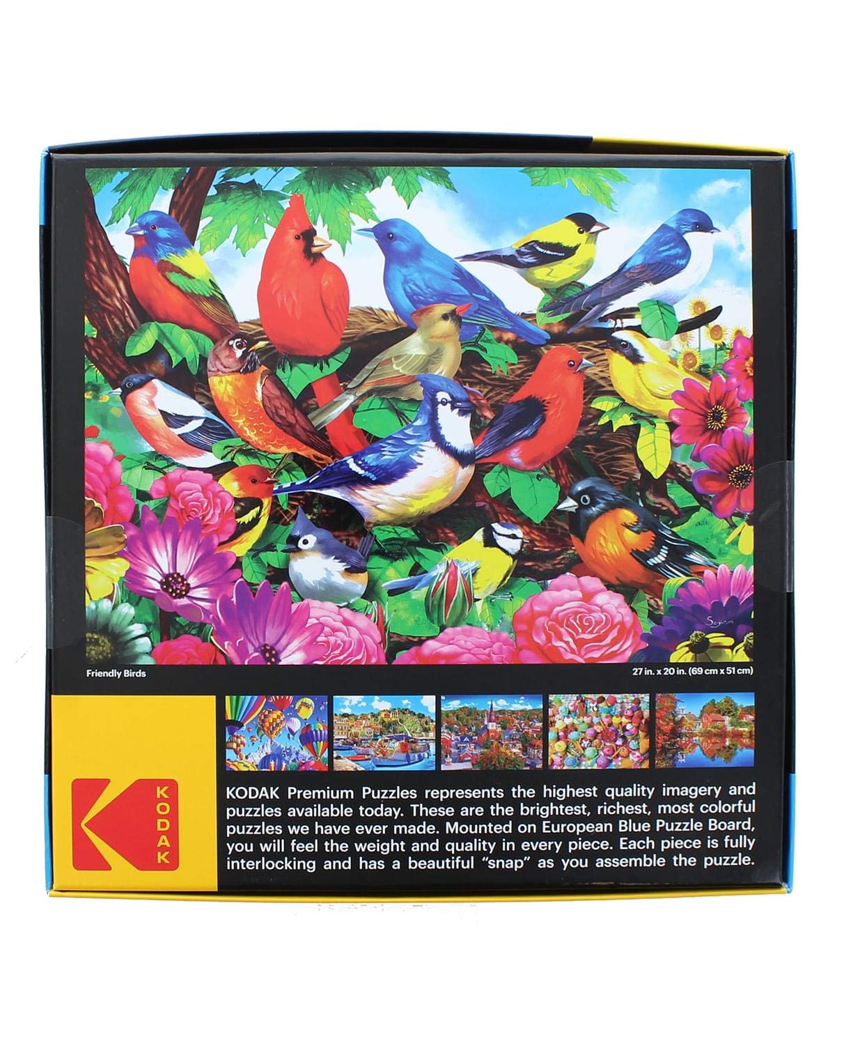 RoseArt 1000 Piece Jigsaw Puzzle - Kodak Premium Friendly Birds, Paper Material, Model 8700ZZY
