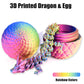 Locyfens 3D Printed Dragon Eggs With Dragon Inside, Rainbow Articulated 3D Dragon Toys With 3D Dragon Eggs, Crystal Dragon Red Y