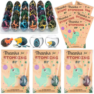 Mepmela Dinosaur Party Favors, 30 Pack Hatching Dinosaur Eggs Card Bulk, Dinosaur Birthday Party Supplies, Funny Party Favor For