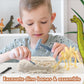Dinosaur Sensory Bin For Toddler Sensory Toys,Two Sandboxes Sensory Bin Filler With Pom-Pom Volcano Dinosaurs Fossil Dig, Stem P