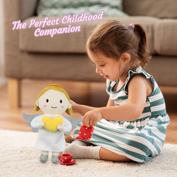 Free-Space Angel Plush Doll Boy/Girl Baptism Gifts Guardian Angel Doll Toy (Angel Doll (Girl))