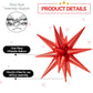 6PCS Star Balloons, 22Inch Large Black Red Silver Star Balloon Foil Balloons for Birthday Graduation Wedding Anniversary Party B
