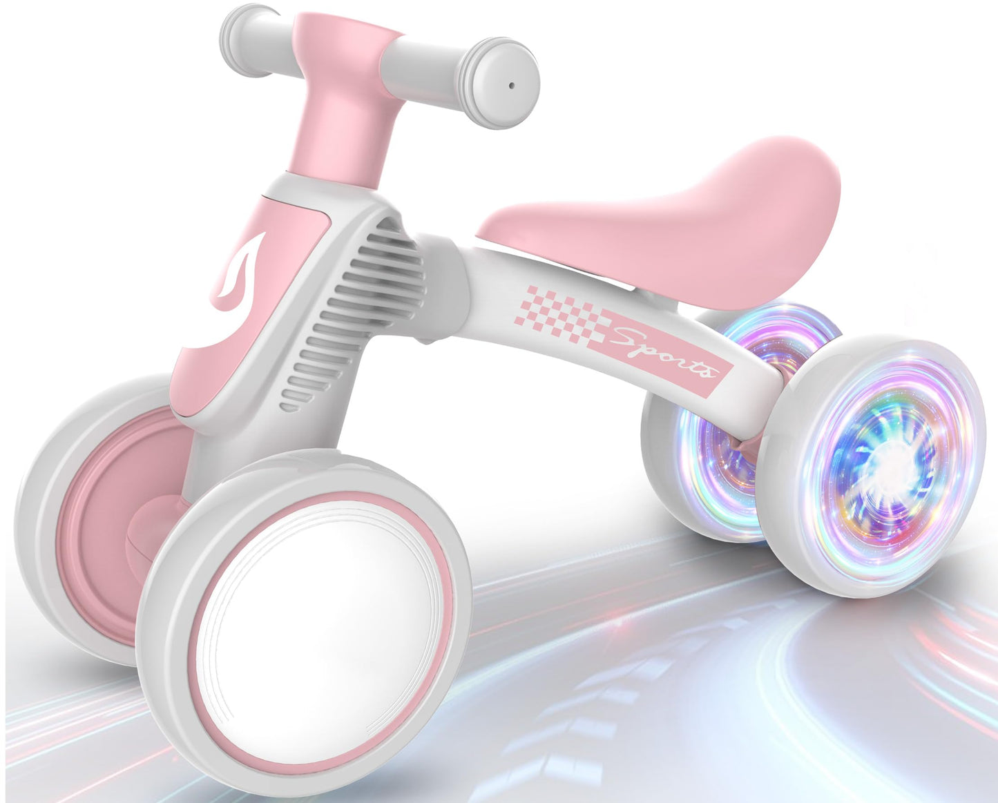 Colorful Lighting Baby Balance Bike Toys For 1 Year Old Girl Gifts, 10-36 Month Toddler Balance Bike, No Pedal 4 Silence Wheels