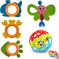 Pack Of Shake & Grab Rattles And Chu Chu Animal Shape Bath Toys Non Toxic Bpa Free Set For Babies & Infants_Set Of 5