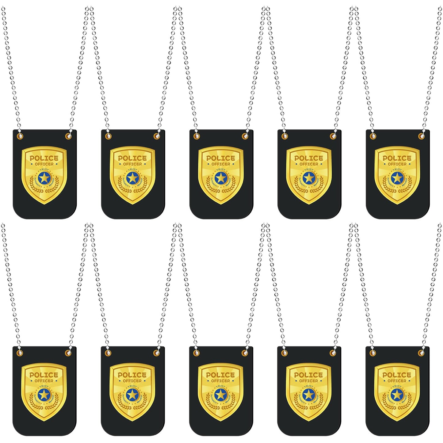 Loetere 12 Pcs Pretend Play Police Badges Officer Badge Detective Badge Cop Badge Fbi Badge Prop With Chain Police Accessories H