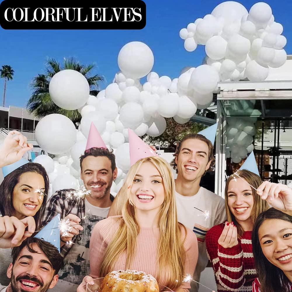 Colorful Elves 100Pcs Small White Balloons 5 Inch Mini White Latex Helium Balloon For Wedding Party Decorations