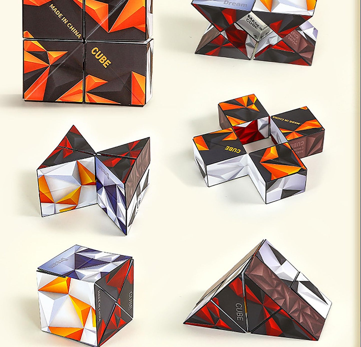 Magic Cube 2 in 1 Set Puzzle Brain Teasers Toy Geometric Brain Teaser Puzzles Geometry 3D Logic IQ Games Puzzle Cubes for Kids and mature-themeds (Diamond)