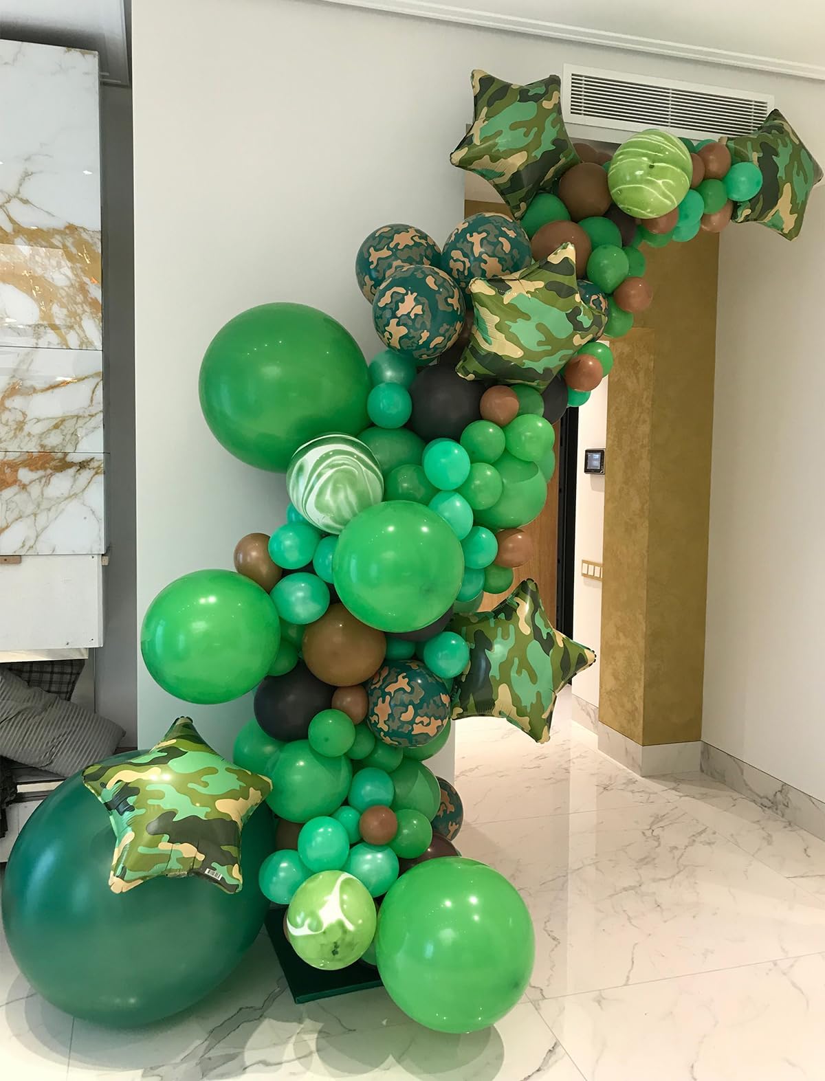 Green And Brown Balloons, 12Inch Camouflage Balloon Camo Balloons Brown Dark Green Black Balloons For Army Party Decorations Bir