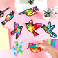 Qyeahkj Bird Suncatchers Craft Kit - 36 Set Colorful Paper Hanging Decor, 5.91 inches, Ideal for Kids’ Summer Activities and Birthday Parties