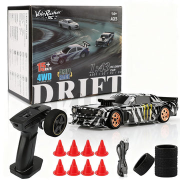 VoleRusher RC [4WD Edition 1/43 Scale Mini RC Drift Car, Toys for Age 8-14 Old Birthday Gifts, High Speed Racing Micro Small wit