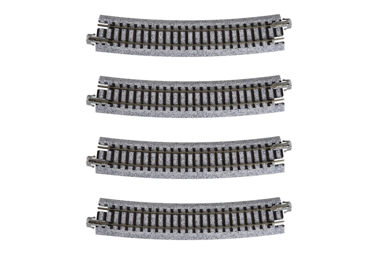 Kato USA Model Train Products Unitrack, 481mm (19'') Radius 15-Degree Curve Track (4-Piece)