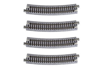 Kato USA Model Train Products Unitrack, 481mm (19'') Radius 15-Degree Curve Track (4-Piece)