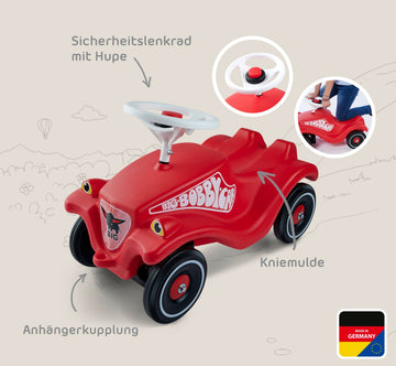 BIG Bobby Car Classic Ride-On Vehicle, Red, Plastic, No Installation, Model 800001303